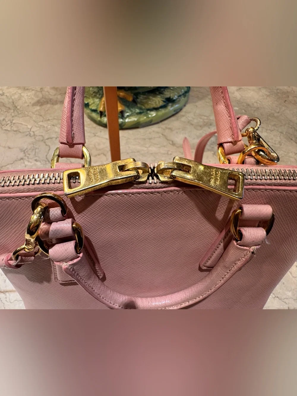 Prada Small Pink Promenade Bag, Gold Hardware